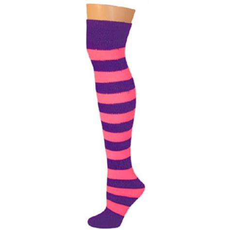 pink and purple striped stockings